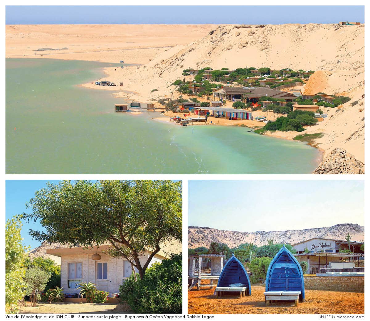 LIFE15-Dakhla-Vue-de-lecolodge-et-de-ION-CLUB-Sunbeds-sur-la-plage-Bugalows-Ocean-Vagabond-Dakhla-Lagon-@LIFE-is-morocco